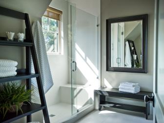 Bathroom Design Photos | HGTV  Neutral Transitional Bathroom With Spacious White Shower