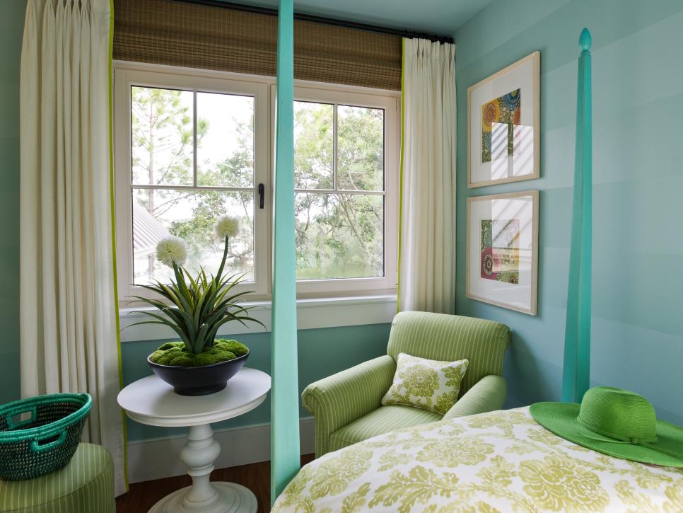 Charming Bedroom With Soft Blue and Green Accents