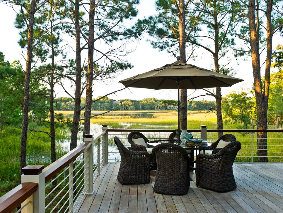 Deck With Patio Furniture and Marsh Views
