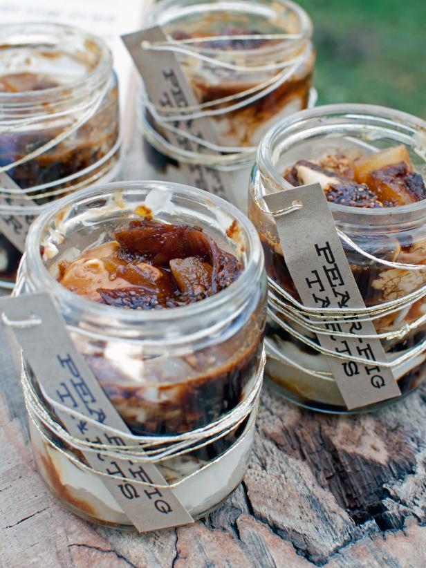 Pear and Fig Tart in a Jar Dessert 