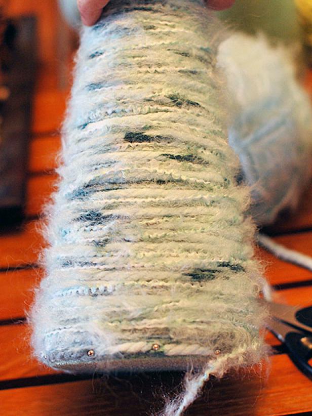 Cover Cone With Yarn and Secure With Pins Cover Cone With Yarn and Secure With Pins