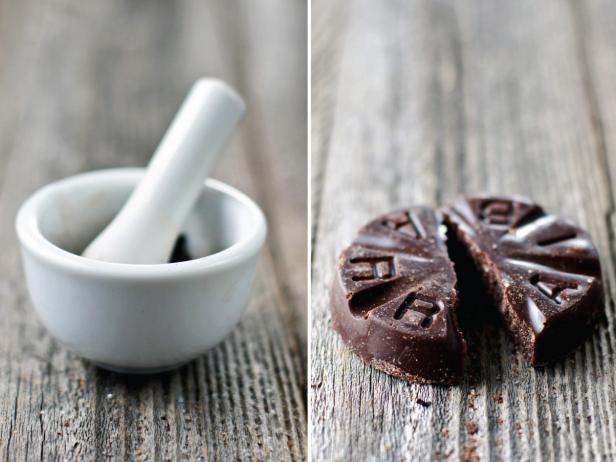 Mortar and Pestle and Round of Mexican Chocolate Mortar and Pestle and Round of Mexican Chocolate