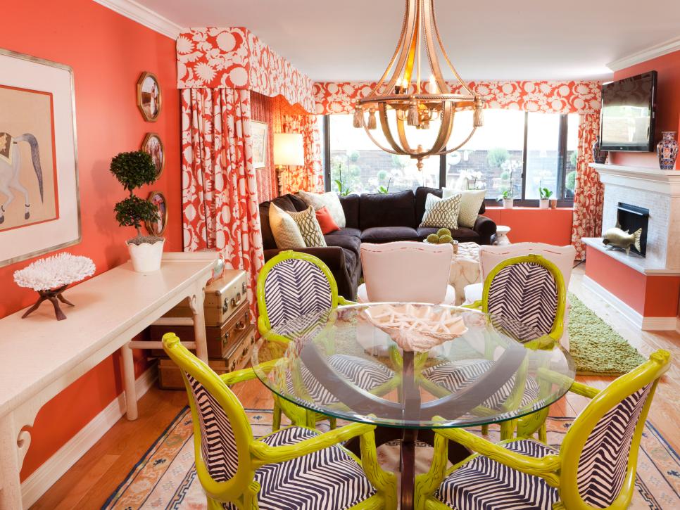 Vibrant Eclectic Living and Dining Room