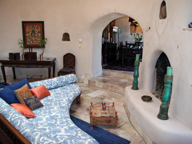 Southwestern Living Room With Fireplace Southwestern Living Room With Fireplace