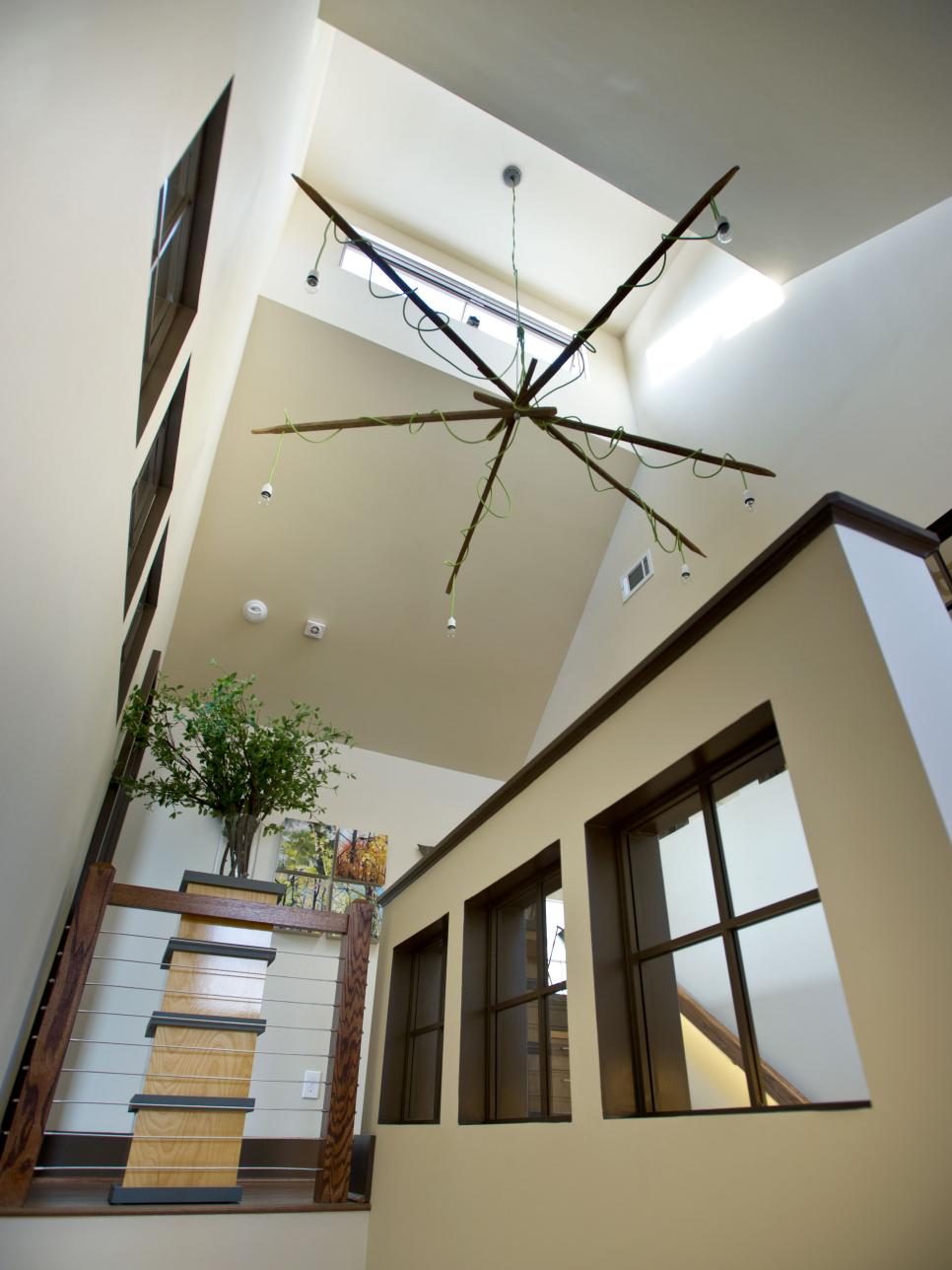 Ceiling With Contemporary Light Fixture