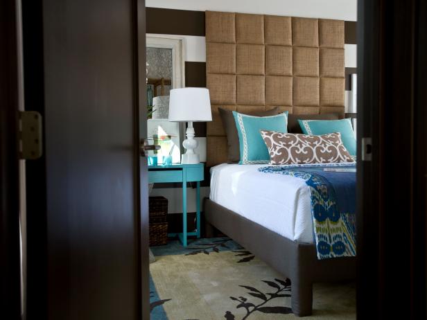 Contemporary Master Bedroom With Cushion Headboard