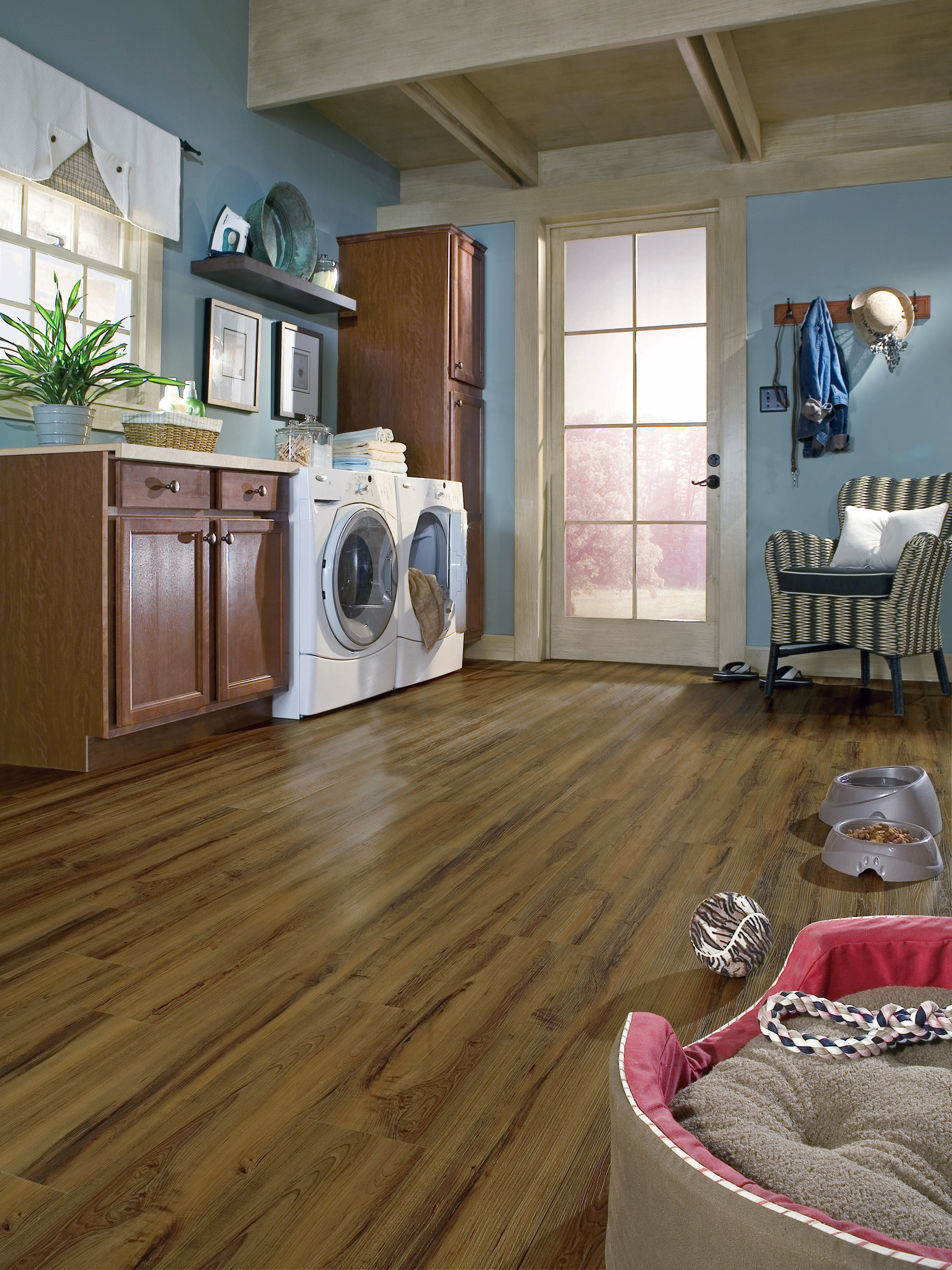 tiled laundry room