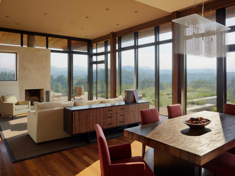 Warm Open Room with Mountain View