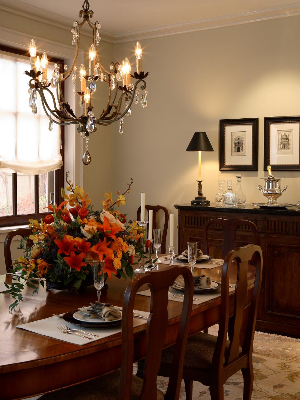 Traditional Dining Room With Accents