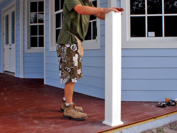 Carefully measure the distance between each pair of posts or columns.