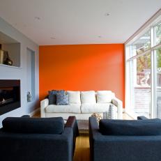 Orange Contemporary Living Space Photos - Light Orange Walls Living Room Orange Contemporary Living Space Photos - Light Orange Walls Living Room