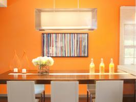 Contemporary Orange Dining Room