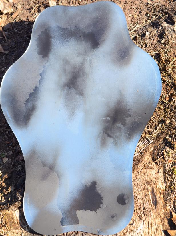 Mirror's smoky look created with acetone.
