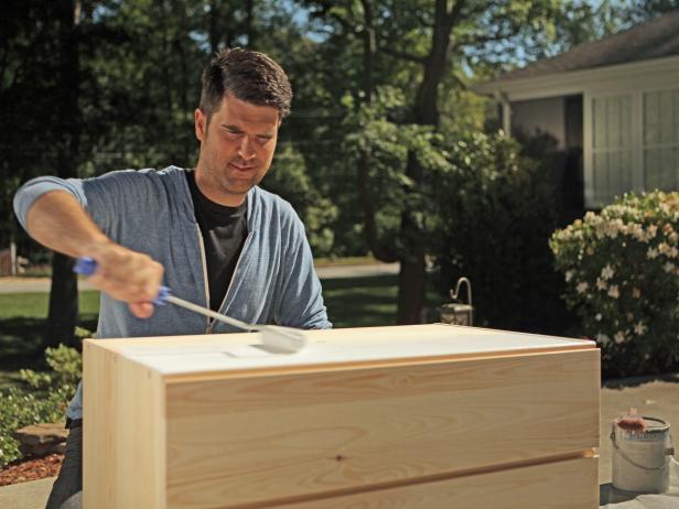 Adding Primer to Wooden Dresser