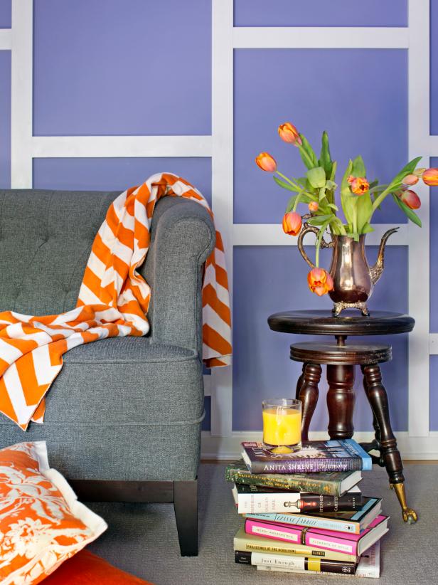 Purple Wall with White Wainscoting Purple Wall with White Wainscoting