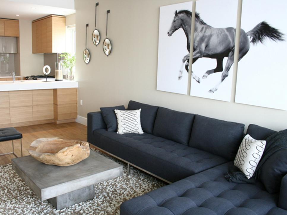 Modern Living Room With Over-sized Wall Art