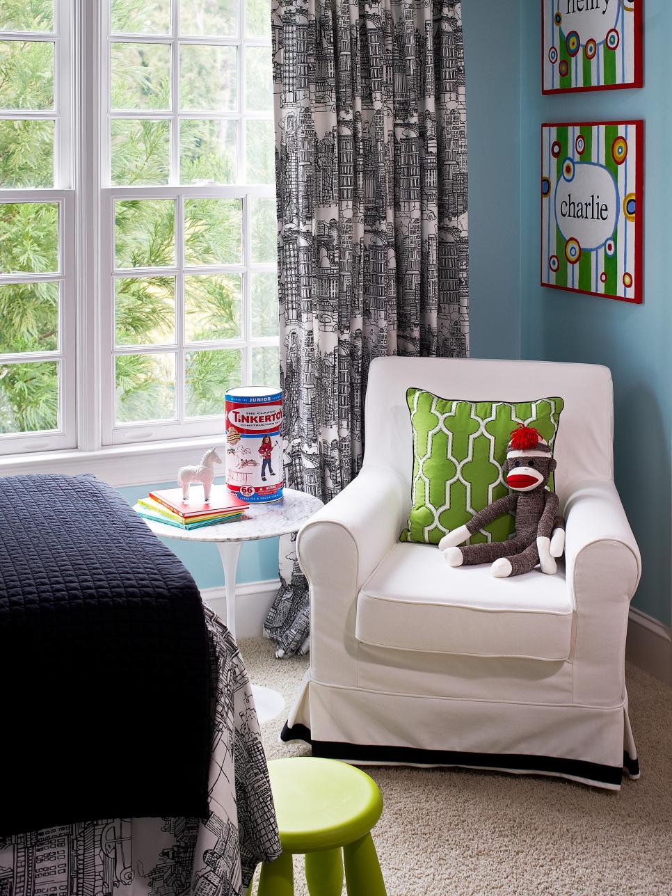 Kid's Room with Furniture and Curtains
