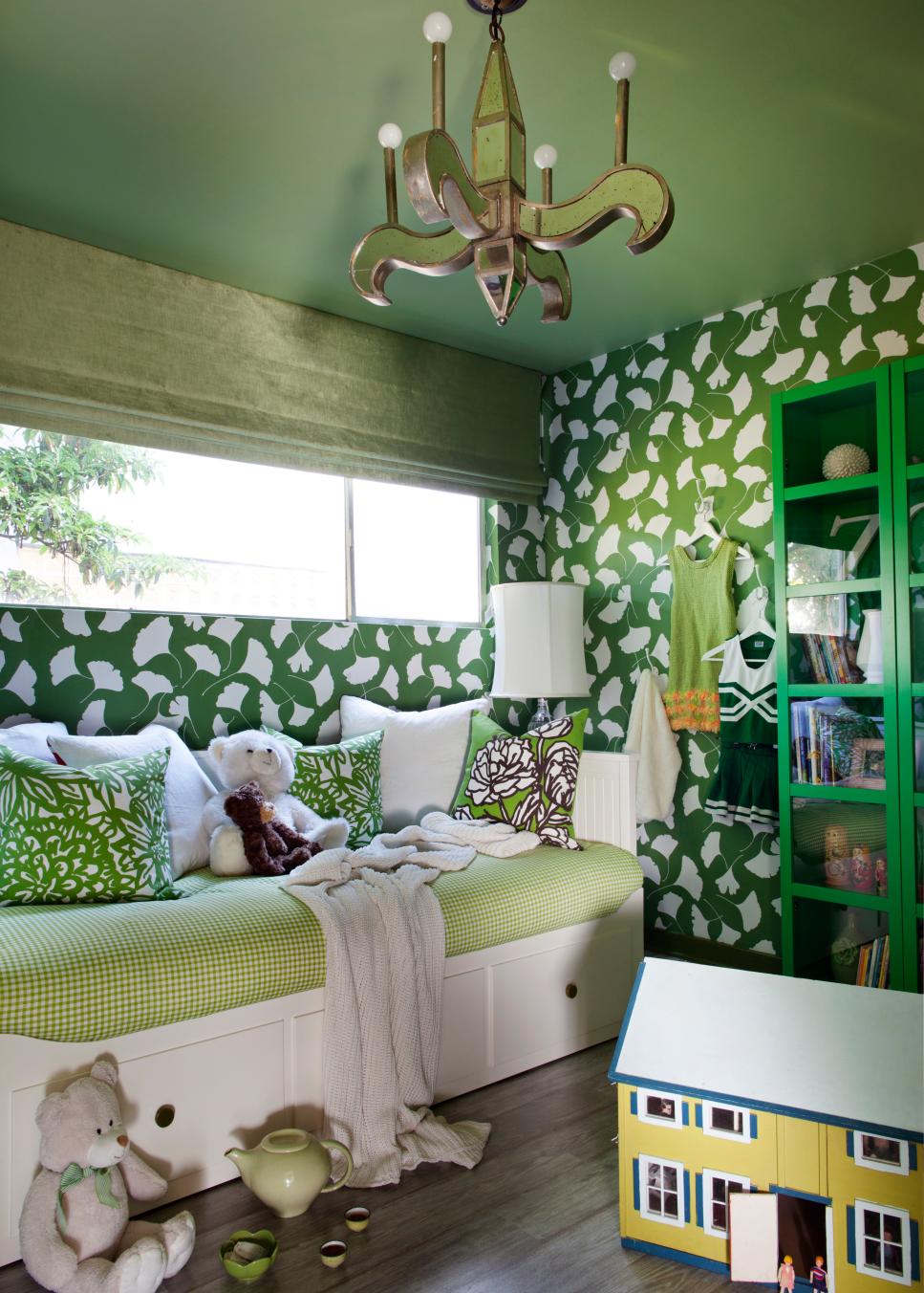 Mid-Century Modern Green Bedroom