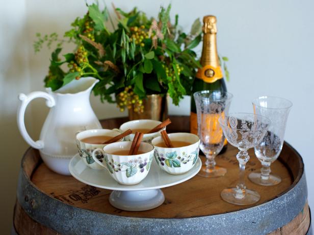 Use a Rustic Wine Barrel for a Beverage Station Use a Rustic Wine Barrel for a Beverage Station