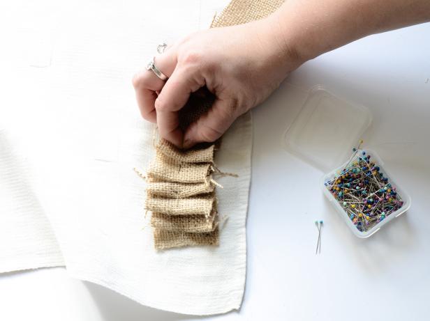 Folding Burlap Into Pleats