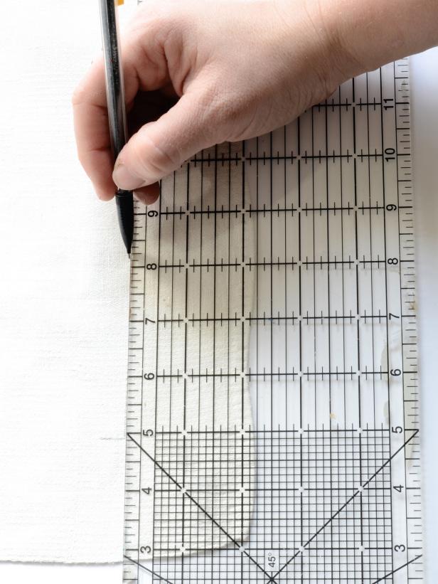 Marking Lines With Pencil and Clear Quilting Ruler