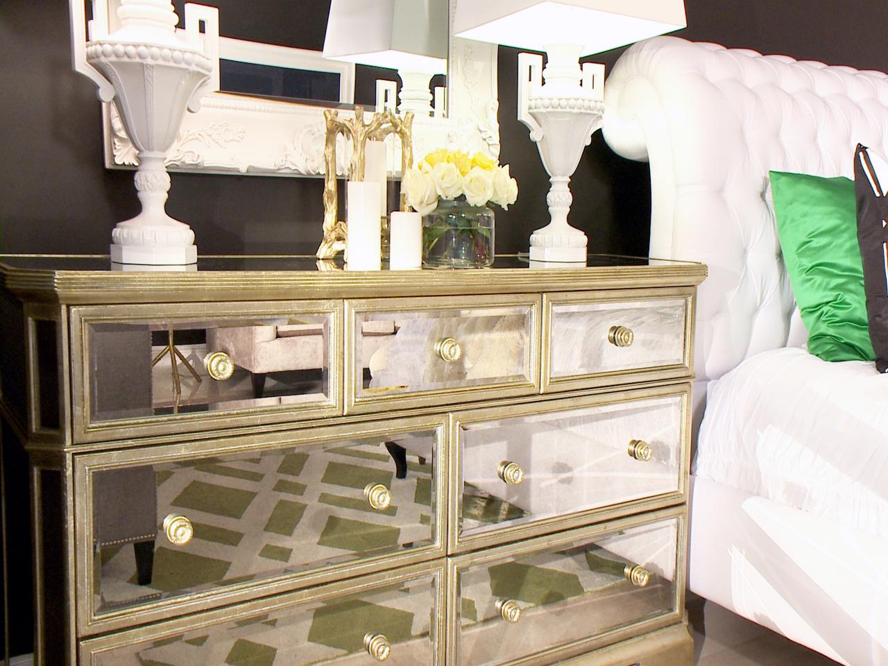 sleek mirrored bedroom dresser this mirrored dresser adds a glamorous ...