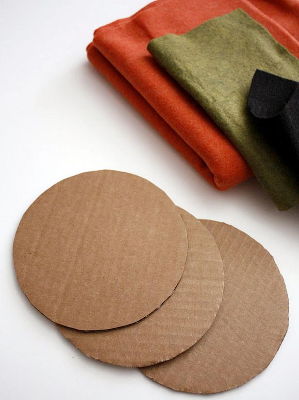 Felt and Circular Cardboard Cut Outs for DIY Halloween Hats