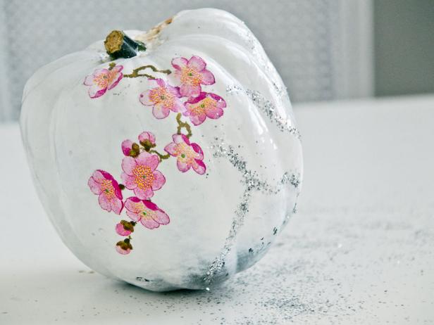Shimmering Decoupage Pumpkin With Glitter Detail Shimmering Decoupage Pumpkin With Glitter Detail