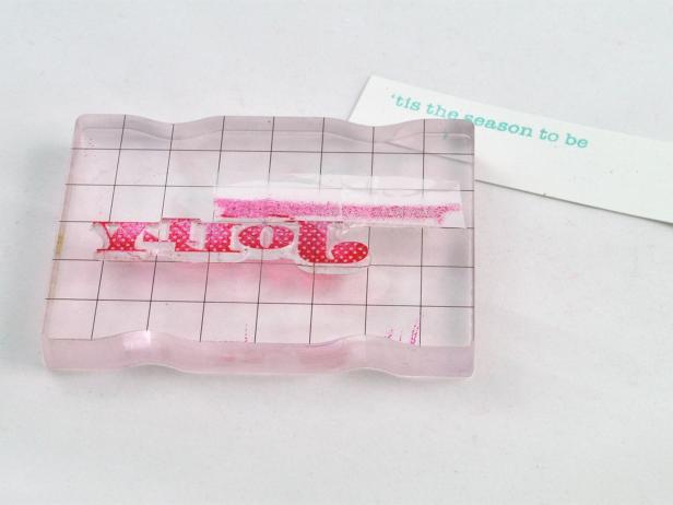 In step 2, clean the stamp before inking it in each color.