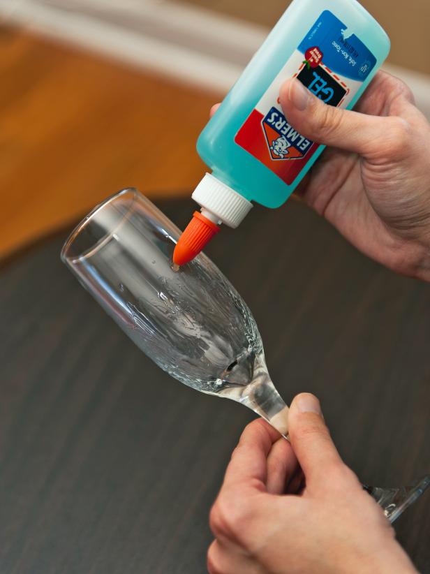 Apply Glue to Champagne Flute Apply Glue to Champagne Flute
