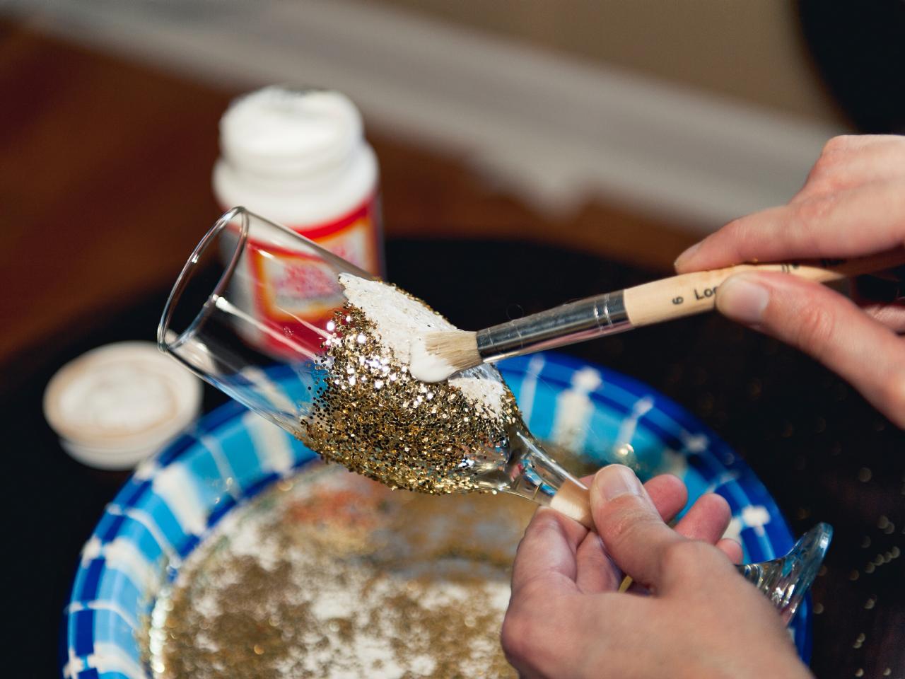 How to Make Glitter Champagne Flutes HGTV