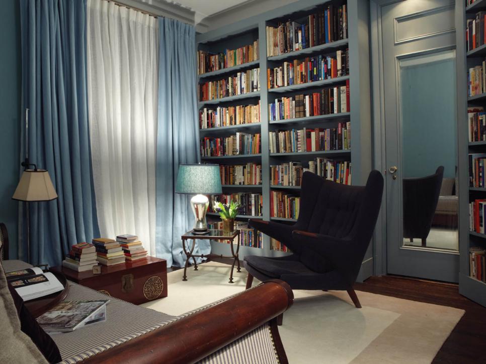 Small Home Library With Sitting Area