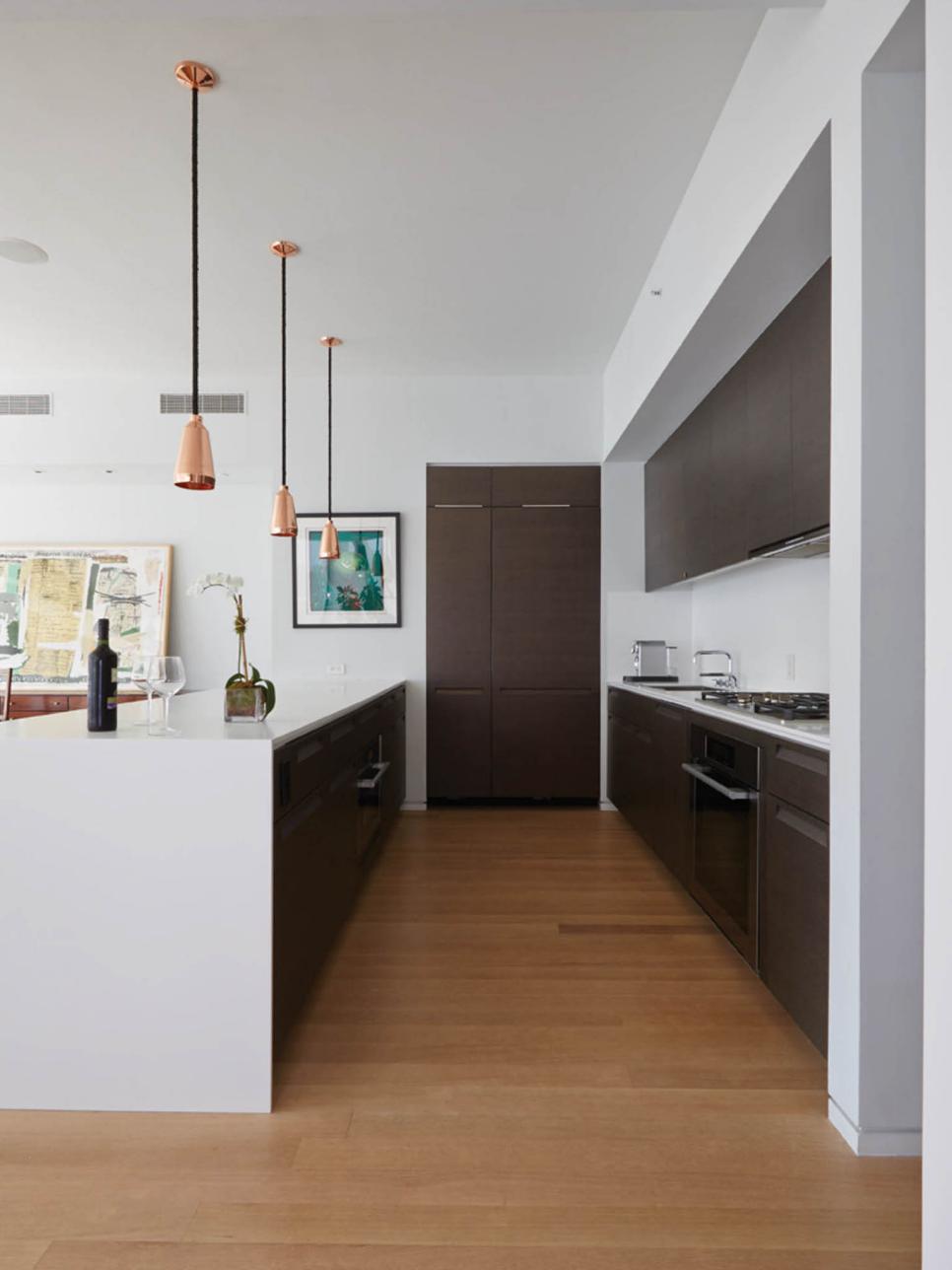 Loft Kitchen With Copper Pendant Lights