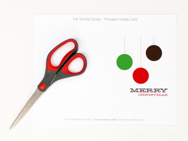 Free Printable Christmas Card Template With Ornament Graphics