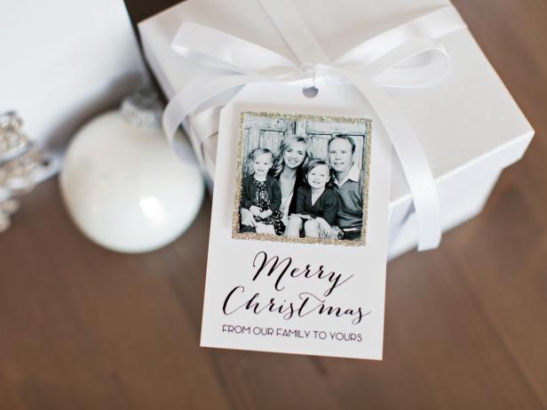 Create your own custom gift tags with a family portrait for a truly personalized gift.