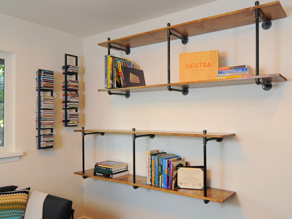 Eclectic Wooden Wall Shelves 