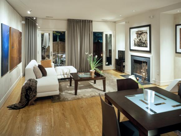 Stylish, White Contemporary Living Room With Neutral Elements Stylish, White Contemporary Living Room With Neutral Elements