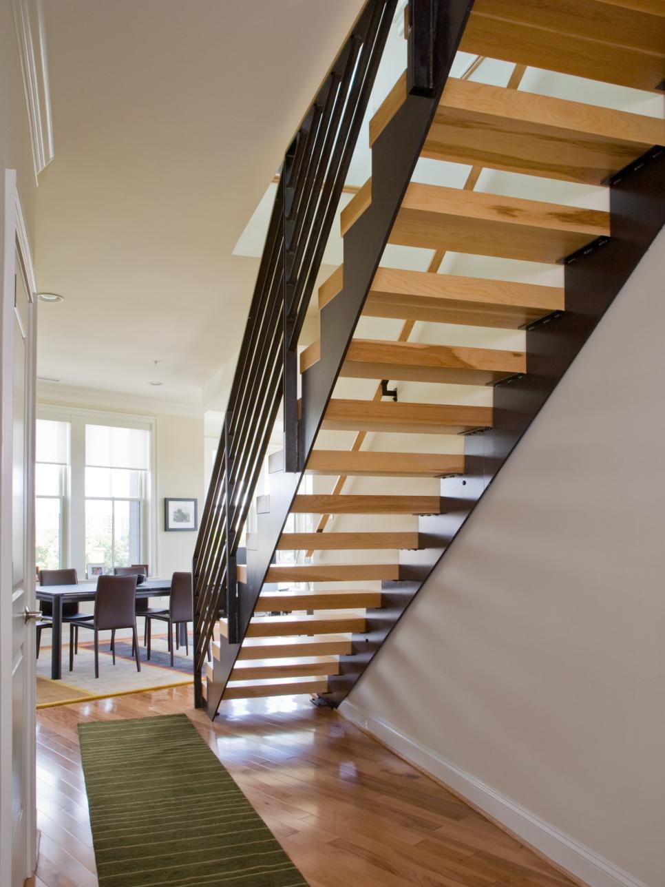 Metal Staircase With Wooden Risers