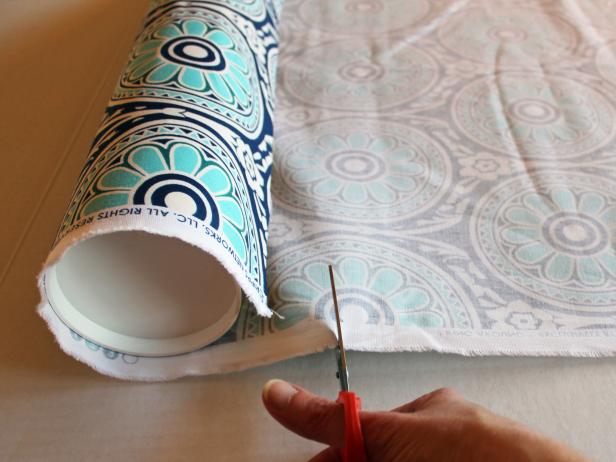 Cut Fabric for Gift Wrap with Scissors Cut Fabric