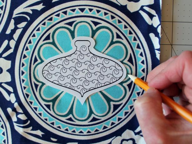 Trace Around Ornament Template onto Fabric Trace Around Ornament Template onto Fabric