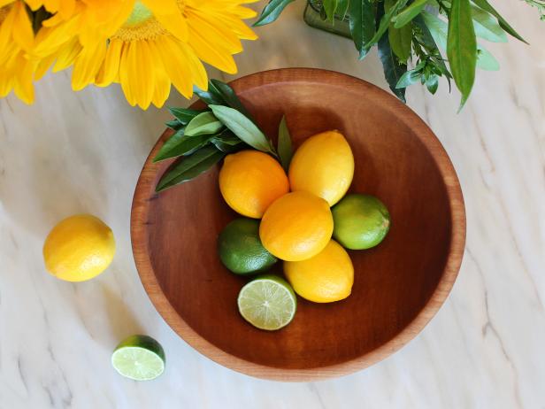 Refinished Wood Bowl With Fruit Refinished Wood Bowl With Fruit
