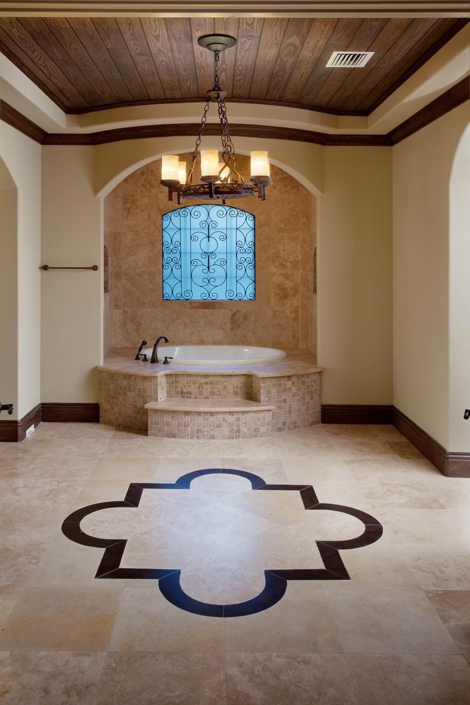 Luxurious Bathroom With Inlay Floors