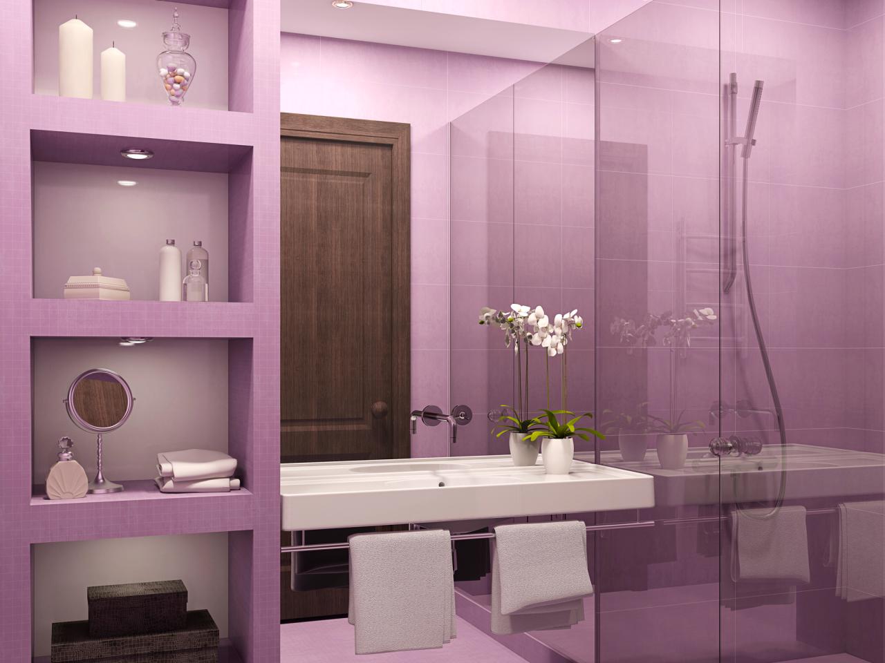 Creatice Purple Bathroom Designs for Small Space