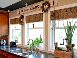 Coffee Sack Kitchen Curtains