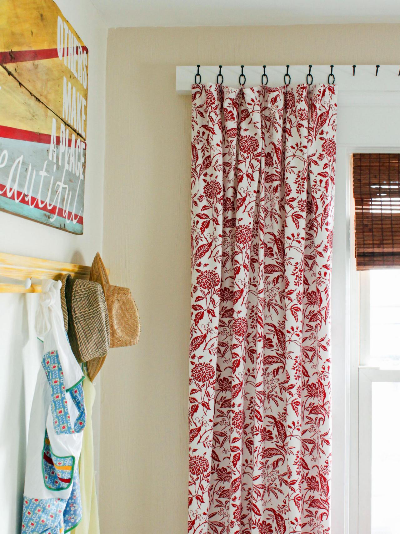 Textured laundry room curtains