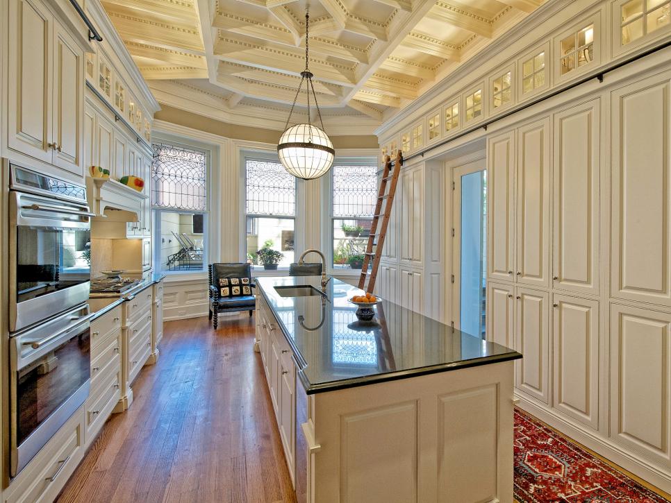 Traditional White Kitchen With Architectural Detail