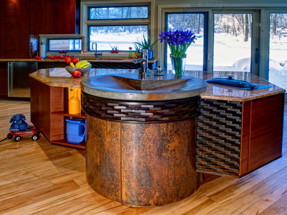 Eclectic Island With Dipped Sink
