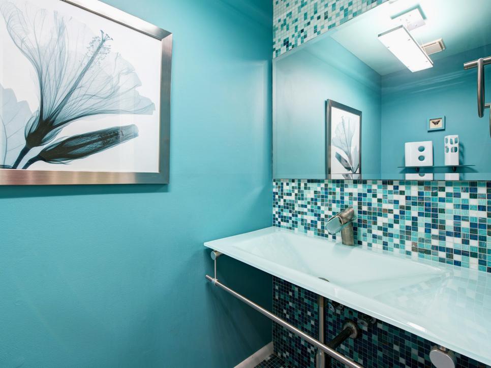 Blue Contemporary Bathroom 