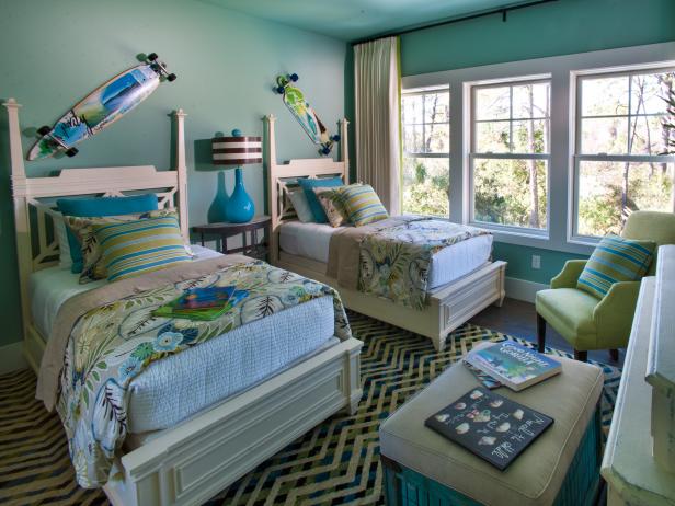 hgtv bedroom smart bedrooms rooms turquoise boy navy rich paint colors mediterranean sherwin beds williams twin tropical boys kid bathroom