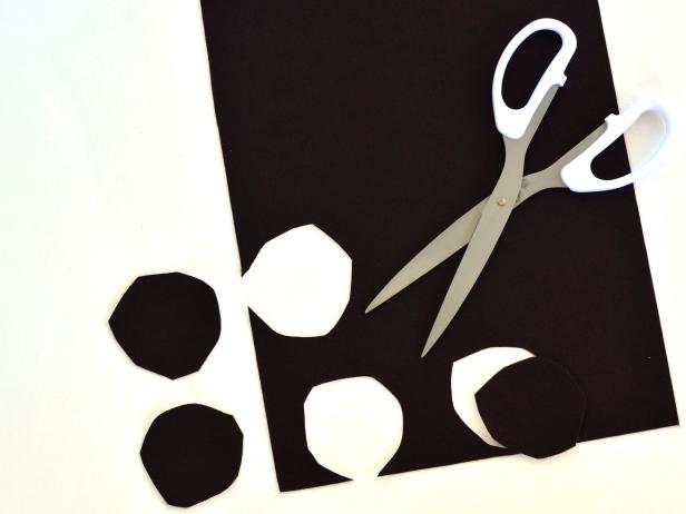 Cut jagged circles out of brown felt for chocolate chips.